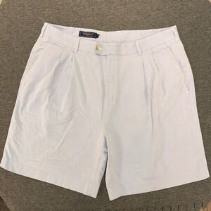 Bobby Jones Players Mens Size 36 Blue Striped Pleated Golf Casual Comfort Shorts